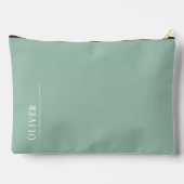 カスタムモノグラムモダン、セージ・グリーン アクセサリーポーチ (裏面)