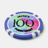 カスタムモノグラムレインボー絵を描(ばちゃばちゃ)跳ねる ポーカーチップ (シングル)