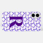 カスタムモノグラムレターパステルパープルスターパターン Case-Mate iPhoneケース (裏面 (横))