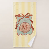 カスタムモノグラムレトロコースタルシーシェル バスタオル (バスタオル)