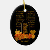 カスタムモノグラムワインラバーオーナメント セラミックオーナメント (裏面)