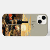 カスタムモノグラムワインラバーズ Case-Mate iPhoneケース (裏面 (横))