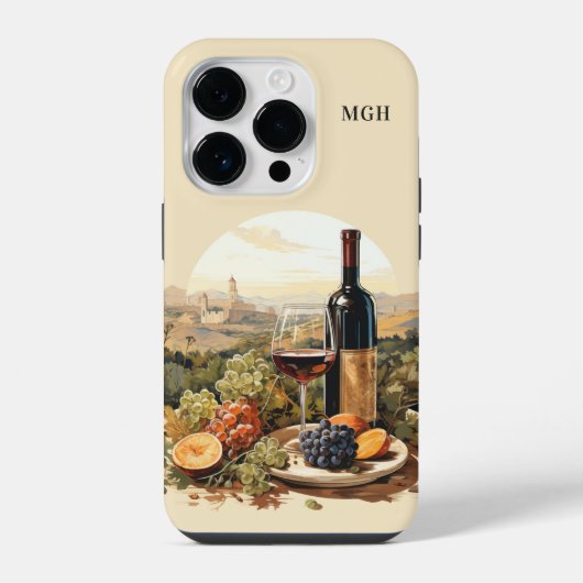 カスタムモノグラムワインラバーズ iPhoneケース (裏面)