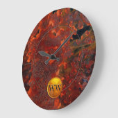 カスタムモノグラムヴィンテージラストアンド金ゴールドスチームパンク ラージ壁時計 (傾斜)