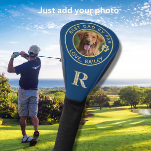 カスタムモノグラム入り愛犬の写真 パーパーフェクトなパパ ゴルフヘッドカバー