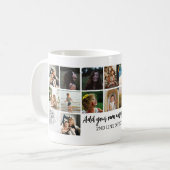 カスタムモノグラム写真モンタージュ写真コラージュ コーヒーマグカップ (正面左)