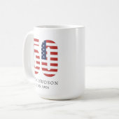 カスタムモノグラム写真50thパパグランドパ誕生日 コーヒーマグカップ (正面左)