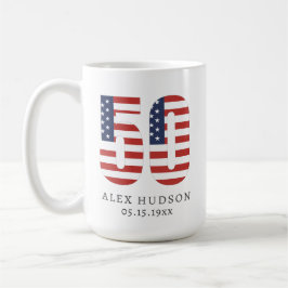 カスタムモノグラム写真50thパパグランドパ誕生日 コーヒーマグカップ