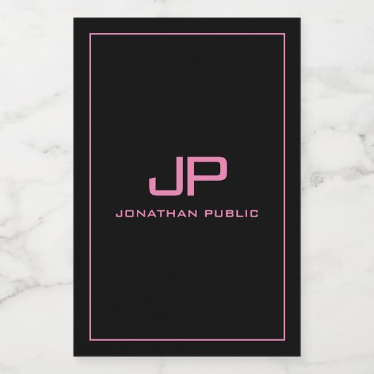 カスタムモノグラム初期テキスト簡易テンプレートミニ ワインラベル (シングルラベル)