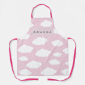 カスタムモノグラム可愛いガーリーピンクのクラウドギフト エプロン (正面)