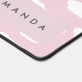 カスタムモノグラム可愛いガーリーピンクのクラウドギフト デスクマット (コーナー)