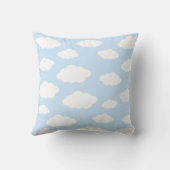 カスタムモノグラム可愛いガーリーブルークラウドギフト クッション (裏面)