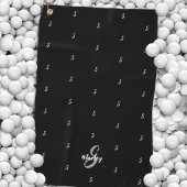 カスタムモノグラム名イニシャルパターモダンン青 ゴルフタオル