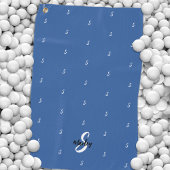 カスタムモノグラム名イニシャルパターモダンン青 ゴルフタオル