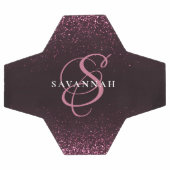 カスタムモノグラム名カッコいいガーリーグリッター サッカーボール (フラット)