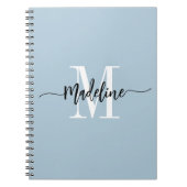 カスタムモノグラム名スクリプモダントの渦巻き形の贈り物 ノートブック (正面)