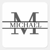 カスタムモノグラム名パーソナライズされた スクエアシール (正面)
