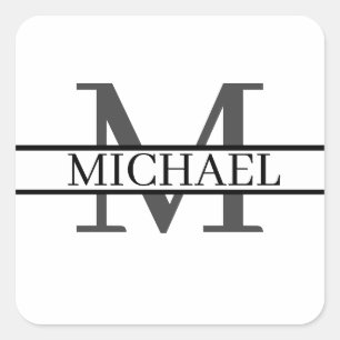 カスタムモノグラム名パーソナライズされた スクエアシール