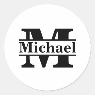 カスタムモノグラム名パーソナライズされた ラウンドシール