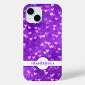 カスタムモノグラム名パープルハート《写真》ぼけ味アート Case-Mate iPhoneケース (裏面)