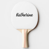 カスタムモノグラム名ピュアホワイト 卓球ラケット (裏面)