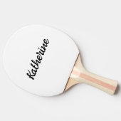 カスタムモノグラム名ピュアホワイト 卓球ラケット (横)