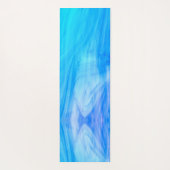 カスタムモノグラム名ブルー抽象芸術 ヨガマット (裏面)