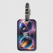 カスタムモノグラム名プラネット銀河系 ラゲッジタグ (正面縦)
