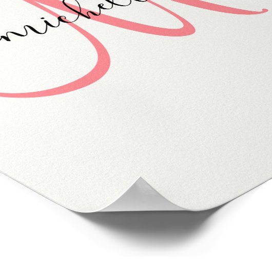 カスタムモノグラム名プリント | Chic 8"x10"ウォールアート ポスター (角)