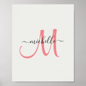 カスタムモノグラム名プリント | Chic 8"x10"ウォールアート ポスター (正面)