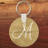 カスタムモノグラム名手書き金箔 キーホルダー (正面)
