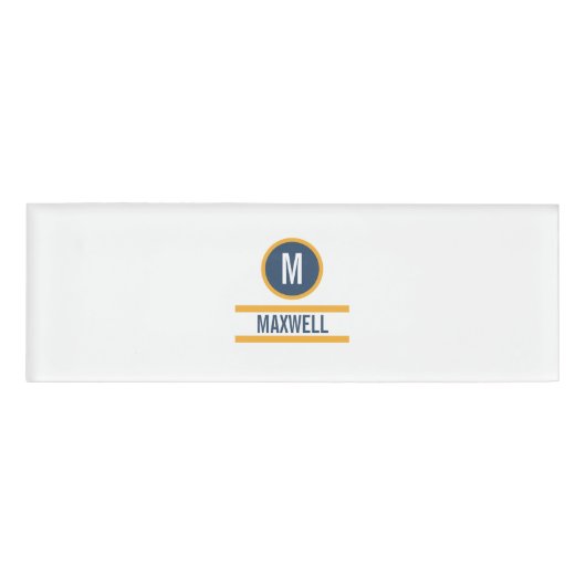 カスタムモノグラム名文字テンプレート名タグ 名札 (正面)