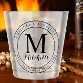カスタムモノグラム名結婚日付 ショットグラス