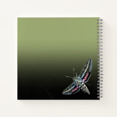 カスタムモノグラム名緑スフィグラデーションンクスモス ノートブック (裏面)