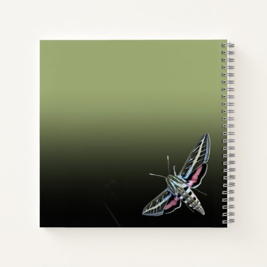 カスタムモノグラム名緑スフィグラデーションンクスモス ノートブック (裏面)