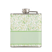 カスタムモノグラム名自然シダ葉パターン フラスク (裏面)