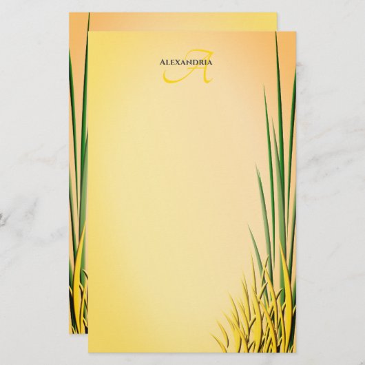 カスタムモノグラム名草縁ど文具 便箋 (正面/裏面)