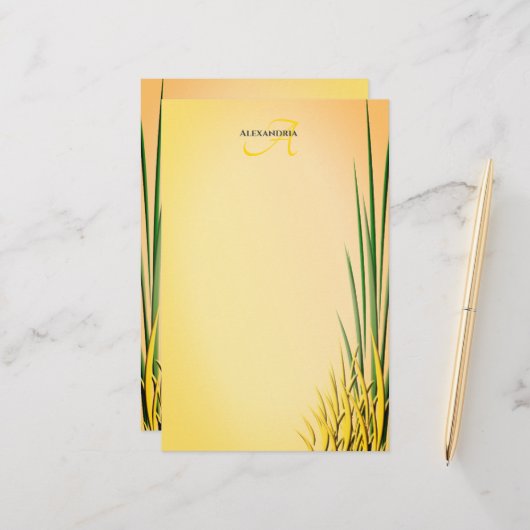 カスタムモノグラム名草縁ど文具 便箋 (正面/裏面インサイチュ)