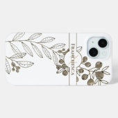 カスタムモノグラム名葉Khaki Berlies Art Case-Mate iPhoneケース (裏面 (横))