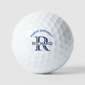 カスタムモノグラム名誕生日 ゴルフボール (正面)