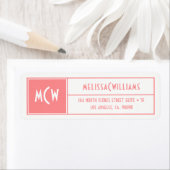 カスタムモノグラム幾何モダンピンクフレーム ラベル (インサイチュ)