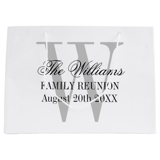 カスタムモノグラム懇親会エレガント ラージペーパーバッグ (正面)