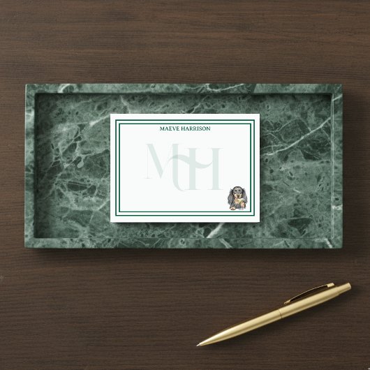 カスタムモノグラム手描きダックスフントMartiniガラス ポストイット