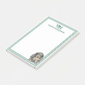 カスタムモノグラム手描きダックスフントMartiniガラス ポストイット (アングル)