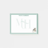 カスタムモノグラム手描きドイツの羊飼いペット ポストイット (正面)