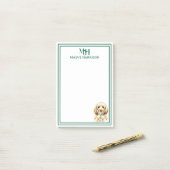 カスタムモノグラム手描きドードルマルチニガラス ポストイット (デスク上)