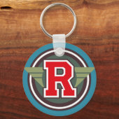 カスタムモノグラム文字「R」イニシャル キーホルダー (正面)