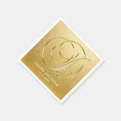 カスタムモノグラム文字Dゴールドフォイル結婚ズナプキンス スタンダードカクテルナプキン (角)