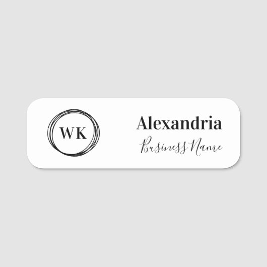 カスタムモノグラム最小従業員名タグ 名札 (正面)