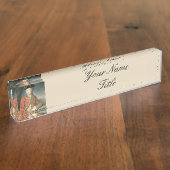 カスタムモノグラム机用ネームプレートマリーアントワネット デスクネームプレート (側面)